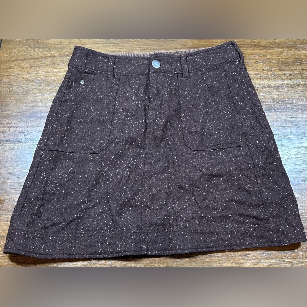 Woolrich Women’s Size 8 Wool Blend Heathered Brown A Frame Skirt
